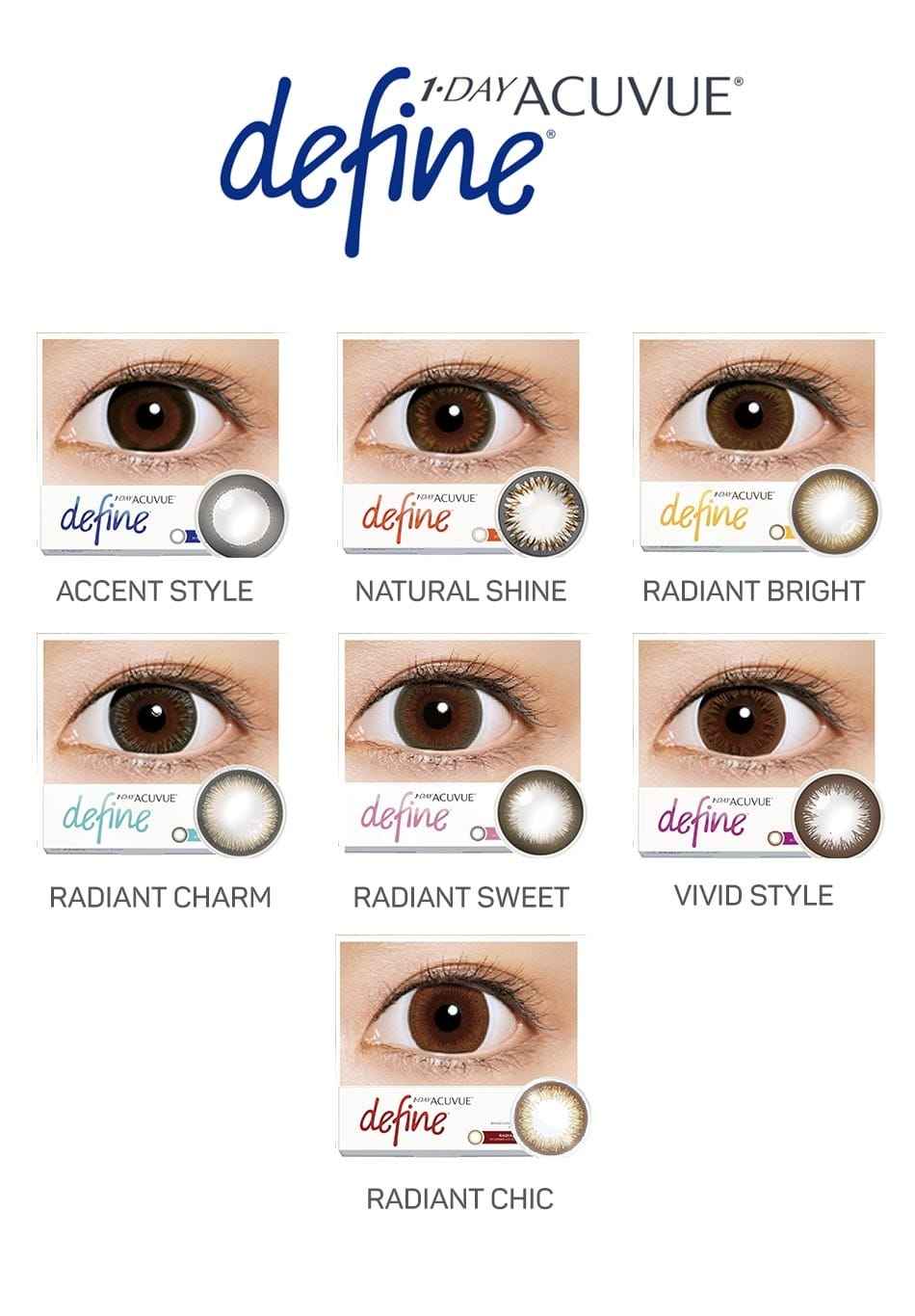 Johnson & Johnson Acuvue Define 近視用 隱形眼鏡 經典款 1-day (30片)