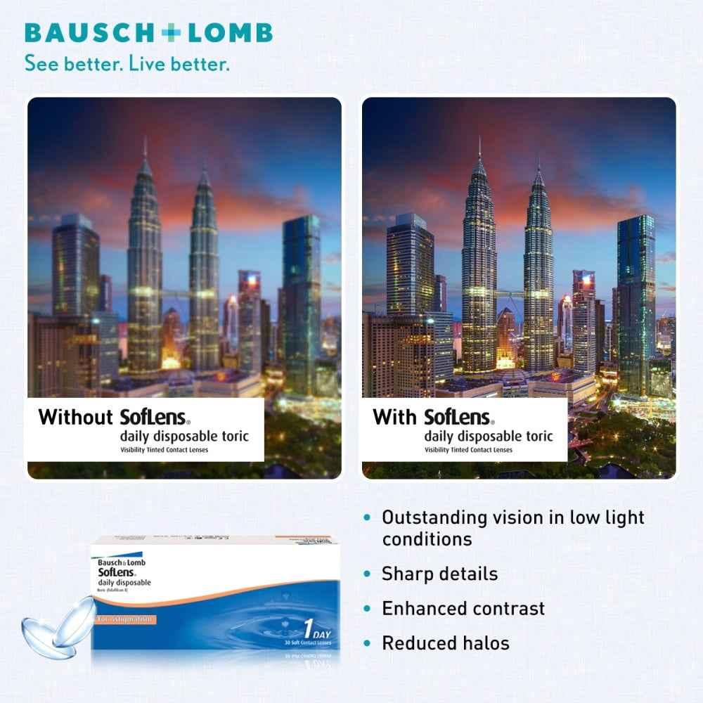 BAUSCH + LOMB SofLens Daily 散光 近視用 隱形眼鏡 (30片)