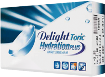 Delight Hydration Toric plus 每月更換隱形眼鏡 散光 近視用 (6片) - LENSLOGIC