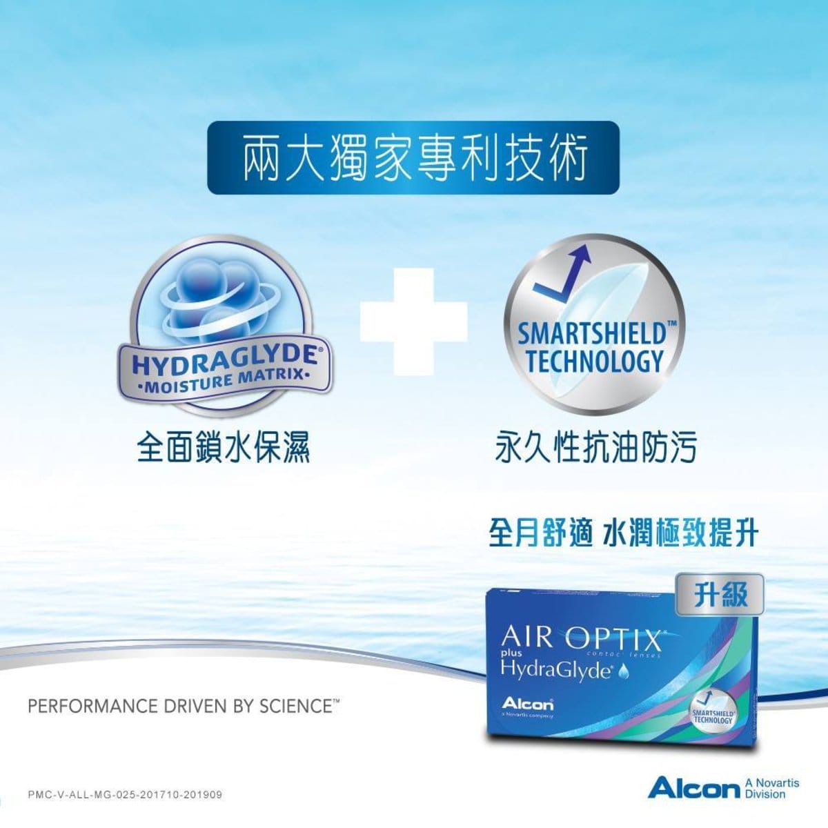 ALCON AIR OPTIX plus HydraGlyde Multifocal monthly ( for presbyopia and hyperopia)  (老花 遠視用) (3片) - LENSLOGIC