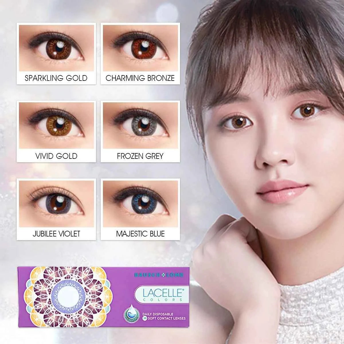 BAUSCH + LOMB LACELLE 近視用 彩色隱形眼鏡 1 DAY (30片)