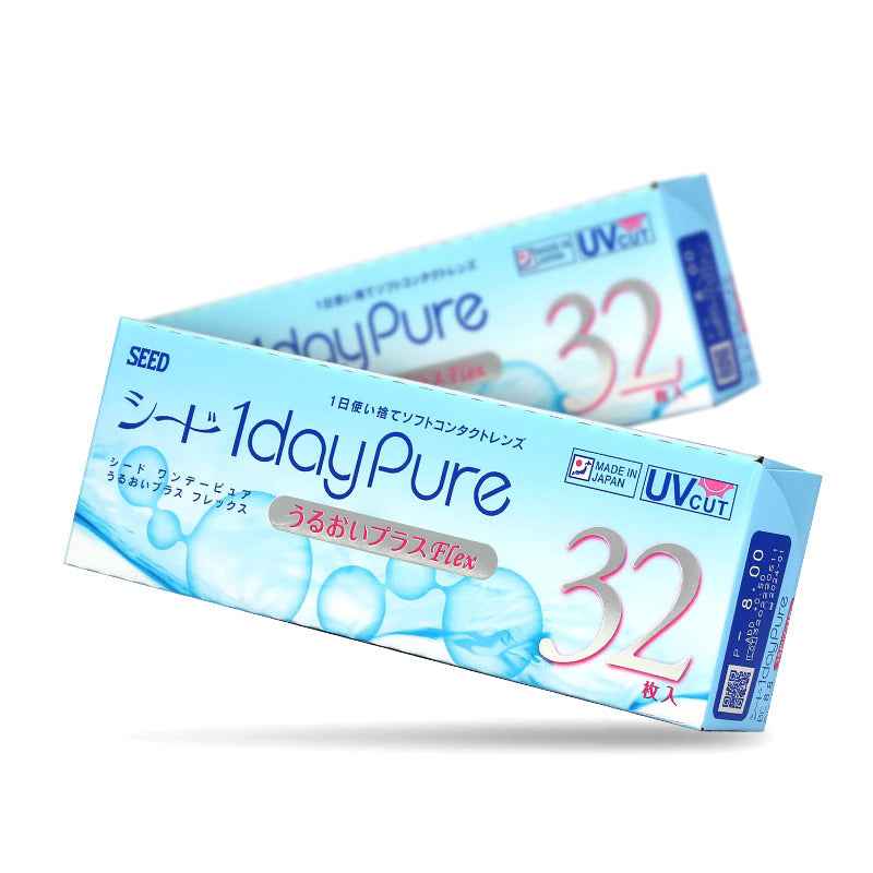 SEED 1dayPure Moisture Flex 隱形眼鏡 抗疲勞 視力支持 近視用 (32片)