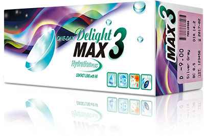 Delight 1-Day MAX 3 平光近視用 隱形眼鏡 (30片)